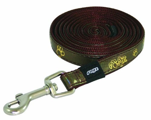 Rogz Pupz Zing Zip Zap Puppy Lead, Small .375-Inches, Chocolate Bling Design