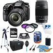 Sony Alpha A77 SLT-A77VQ A77VQ SLTA77 SLTA77VQ 24.3 MP Translucent Mirror Digital SLR With 16-50mm F2.8 lens + Sony 75-300mm f/4.5-5.6 ULTIMATE BUNDLE with High Speed 32GB Card, Full Size Tripod, 3 pc Deluxe Filter Kit, High Capacity Spare Batt+ More!
