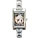 Beautiful Panda Bear Rectangular Italian Charm Watch with Stainless Steel 16 Link Wrist Strap