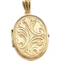 26.00X19.00 Mm 14K Yellow Gold Oval Medium Embossed Locket