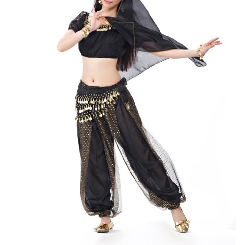 BellyLady Belly Dance Sparkling Tribal Harem Pants, Halloween Costume