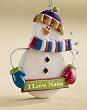 Club Pack of 12 "I Love Nana" Happy Snowman Christmas Ornaments