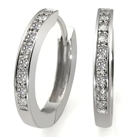 Goldmaid - Co O444S - Boucles d'Oreille Femme - Argent 925/1000 - Cr�oles Grandes avec 18 Oxyde de Zirconiums