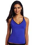 JAG Women's Jag Solid Crisscross Back Tankini Swim Top
