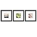 Tiny Mighty Frames 3-Set, Wood, Square, Instagram, Photo Frame, 4x4 (Mat), 8x8 (3, Black)