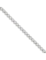 Genuine .925 Sterling Silver Rhodium Plated Diamond Bracelet 10.4 Grams . 100% Satisfaction Guaranteed.