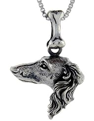 Sterling Silver Borzoi Dog Pendant