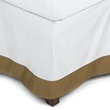 Pinzon Hotel Banded Egyptian Cotton Sateen Queen Bed Skirt, Loden
