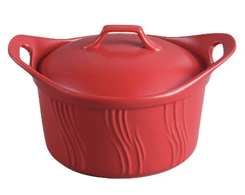 Lorren Home 1-3/4-Quart Stove Top to Oven Red Terracotta Casserrole with Cover