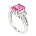 Classic Promise Ring w/Rectangular Pink & White CZs Classic Promise Ring w/Rectangular Pink & White CZs