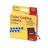 Avery(R) Color-Coding Permanent Round Labels, 1/4in. Diameter, Dark Blue, Pack Of 450
