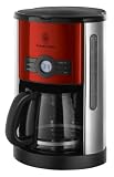 Russell Hobbs 19170 Metallic Heritage Coffee Maker, Red