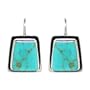 Sterling Silver Turquoise Inlay Irregular Shape Drop Earrings