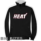 NBA Majestic Miami Heat Black Big Sizes Full Zip Track Jacket (XXX-Large)