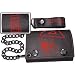 Metallica Music Band Leather Wallet - Name Logo with Chain Tri-fold