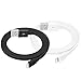 [Apple MFi Certified ] Yellowknife 2 Pack 3.3ft 1m Unique Flat Lightning to USB Cable Sync Charger for iPhone 6 /6s /6 plus /6s plus /SE /5 /5s/5c , iPad /Mini /Air /pro, iPod Nano (Black and White)