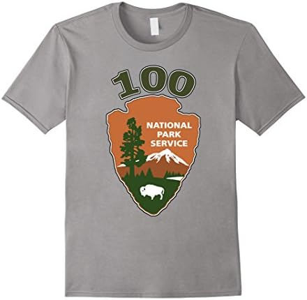 Men's Cele-brating NPS100 years National Park Services Tshirt Large Slate