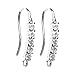 2pcs / 1 pair .925 Sterling Silver Clear Cz Crystal Dangle Earring Connector Earwire French Hook 22.5mm / Findings/Bright
