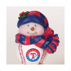 Texas Rangers MLB Light-Up Musical Snowman Ornament (3)