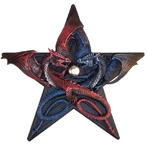 Dragons Pentagram Star Wall Hanging Plaque