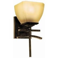 Yosemite Home Decor 94671VB Sentinel Wall Sconce Light, Amber Scavo Glass Shade, Venetian Bronze Finished Frame, 6 x 12