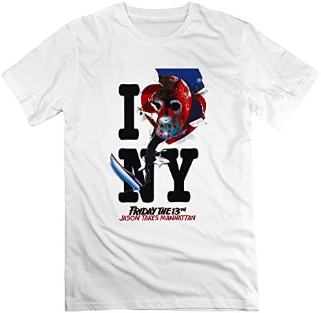 WXMY Men's Halloween Friday The 13th I Love NY T-shirt - XXL White