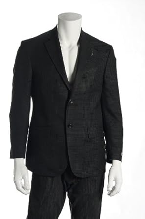 Geoffrey Beene Houndstooth Charcoal Darted 2 Button Sportcoat