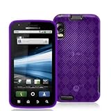 Purple TPU Candy Rubber Flexi Skin Case Cover for Motorola Atrix 4G Phone