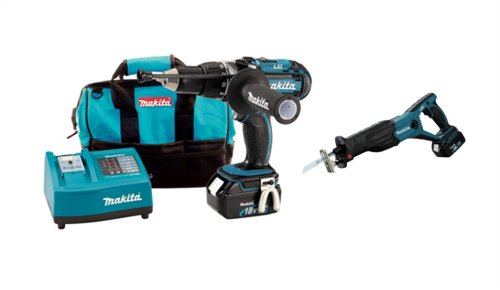 Makita LXT1 18V Lithium-Ion Cordless Hammer Driver-Drill and Recipro Saw Kit