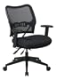 Office Star Space Deluxe Chair with Air-Grid Back and Mesh Seat, Black