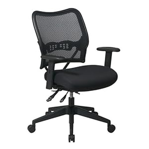 Office Star Space Deluxe Chair with Air-Grid Back and Mesh Seat Black