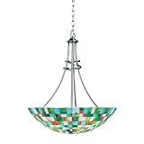 Kichler Lighting 65238 3-Light Confetti Art Glass Inverted Pendant, Brushed Nickel