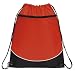 Deluxe Cinch Drawstring Two Tone Backpack Bookpack Bag, Red
