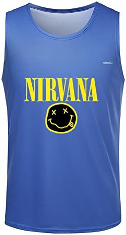 Nirvana Men's Short Sleeve Many Smiles T-Shirt Shirt Royal Blue Sleeveless