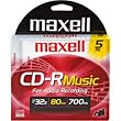 Maxell 5-pack CDR Recordable Media 80minfor Music with slimline Case