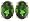 14k White Gold 8x6mm Chrome Diopside Oval Cut Stud Earrings
