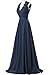 ORIENT BRIDE V-neck Open Back Lace Chiffon Evening Party Dresses