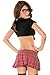 Dear-Lover Womens Top Shirt Mini Skirt School Girl Red Costume