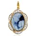 14K Yellow Gold Diamond Mother Holding Baby Cameo Pendant