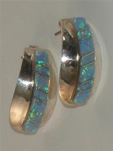 Navajo Indian Jewelry Opal Earrings - ER-0037