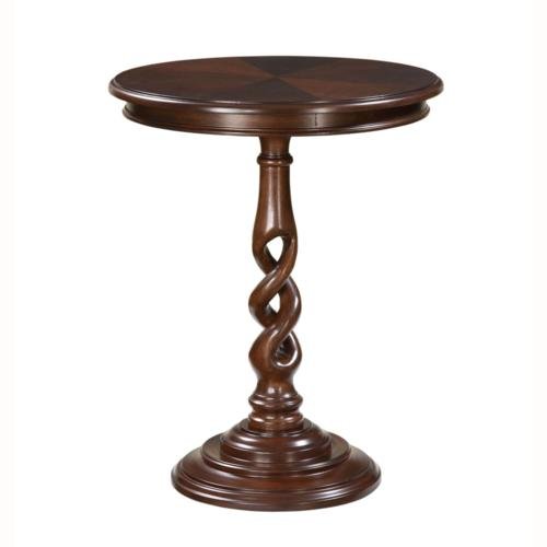 Powell Brown Cherry Pedestal Accent Table