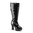 Womens PLUS SIZE 4 Inch Sexy WIDE WIDTH WIDE CALF Knee High Boot Black Platform