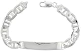 Sterling Silver Mariner Link ID Bracelet, 3/8 (9.5mm) wide, NICKEL FREE