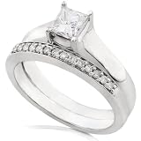 5/8ctw Princess-Cut Solitaire Diamond Wedding Ring Setin 14k White Gold (HI/I1)