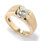 14K White / Yellow Gold Moissanite Men's Tension Set Ring