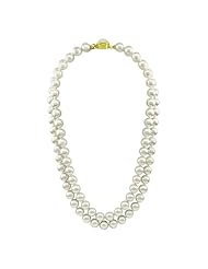 Majorica Jewelry 18" 2-Row White Pearl Necklace