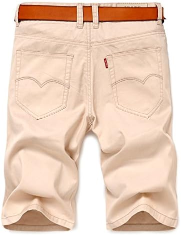 Henioral Men's Cotton Straight Cut Slim Fit Casual Denim Jean Shorts White
