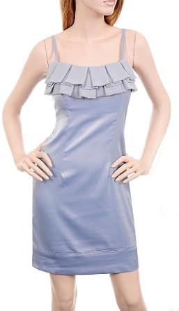 Sexy Satiny Pale Grey Cocktail Party Dress with Chiffon Ruffles : romantic formal summer gray grey
