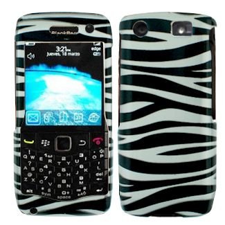 Blackberry Pearl 9100 Cell Phone Silver/Black Zebra Protective Case Faceplate Cover