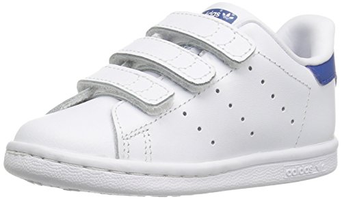 adidas Originals Kids  Stan Smith CF I Sneaker, White/White/Eqt Blue S, 9 M US Toddler